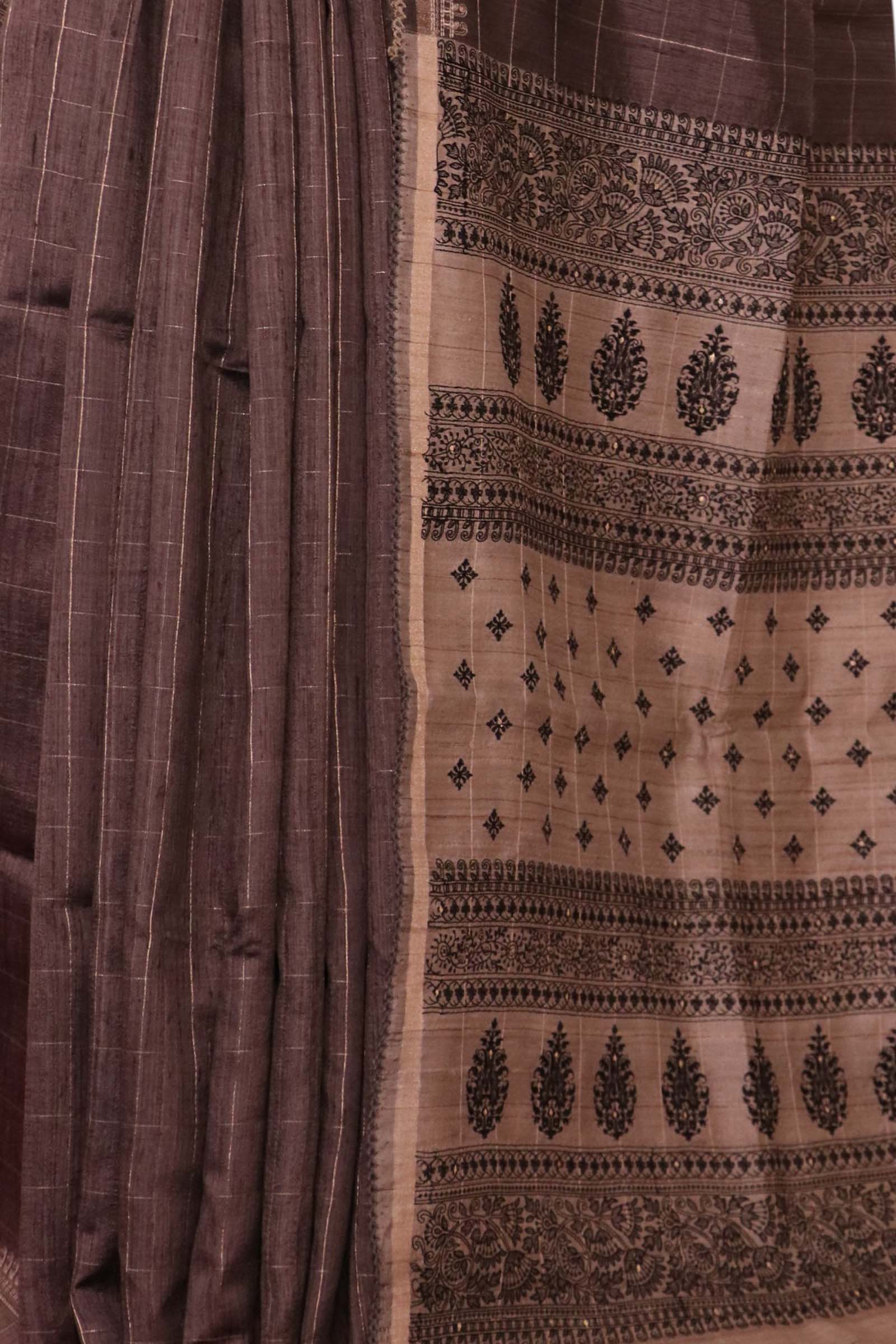 Handloom Pure Tussar Silk Saree AL209556